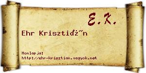Ehr Krisztián névjegykártya